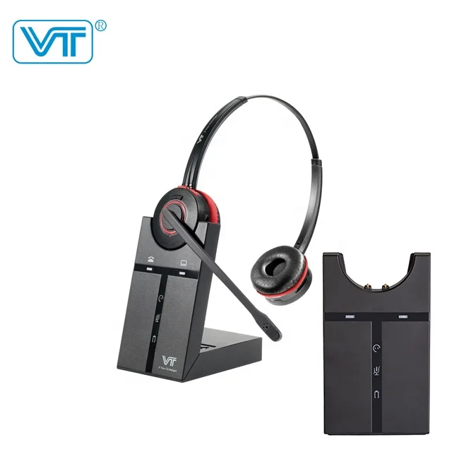 
DECT Binaural wireless headset stereo Desk Phone or Softphone headset 