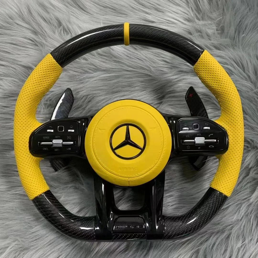 Factory Custom Carbon Fiber Steering Wheel Mercedes/Tesla Carbon Fiber Steering Wheel 3K Bright