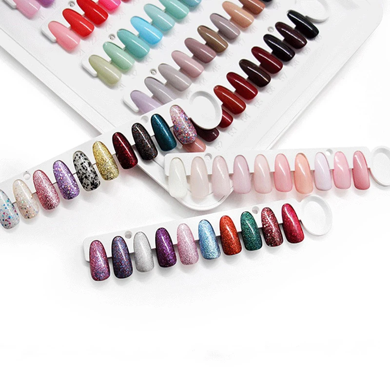 custom logo 120 grids nail tips swatch practice acrylic false nail gel polish color chart display book