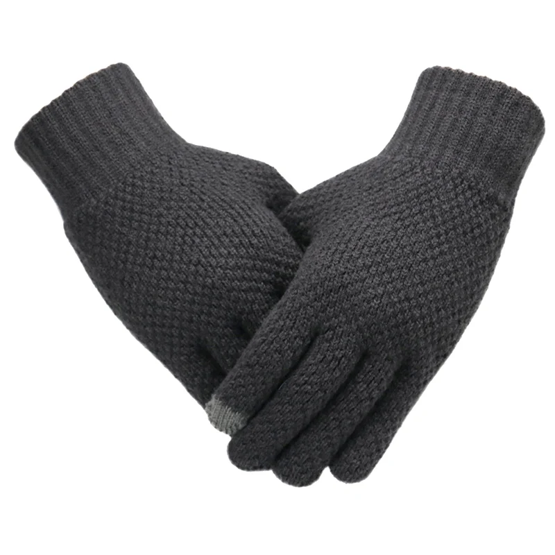 Wholesale Fashion New Winter Knitted Touchscreen Gloves Unisex Plush Thermal Jacquard Magic Gloves Mittens 2020