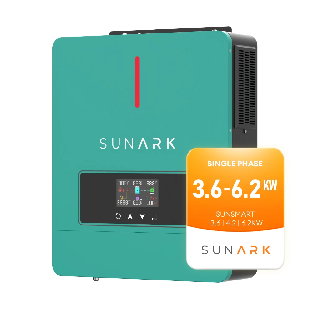 Sunark Hybrid Solar Power Inverter 12V 110V 3Kva 5Kva 3Kw 5Kw 6.2Kw 6000W Off Grid Single Phase Mppt Pv Solar Inverter