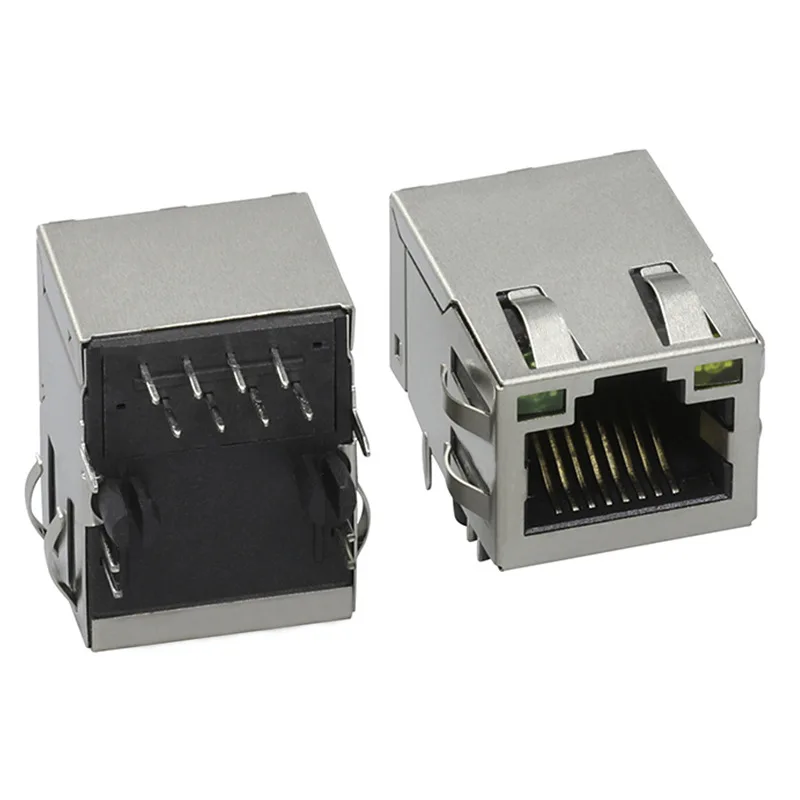 10/100 Base TAB DOWN POE Single Port RJ45 10P8C With Filter Through Hole Ethernet Connector