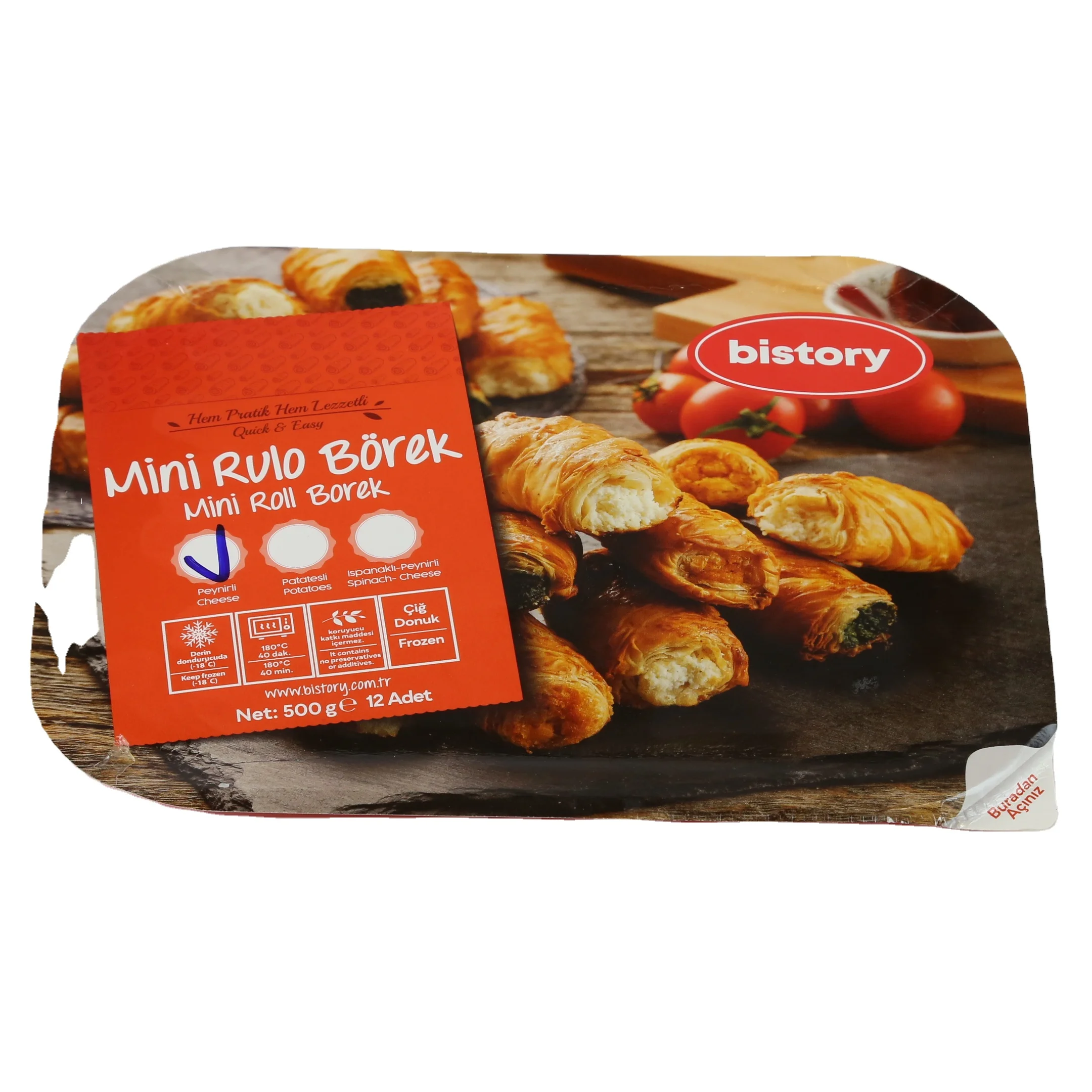 
Mini Pastry Rolls with Cheese | Mini Rulo Borek Peynirli Termoform (500 G) 