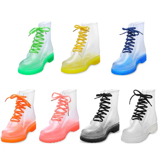 
Women Waterproof Fashion Boots PVC Shoes Silicone Wholesale Rainy Boots 