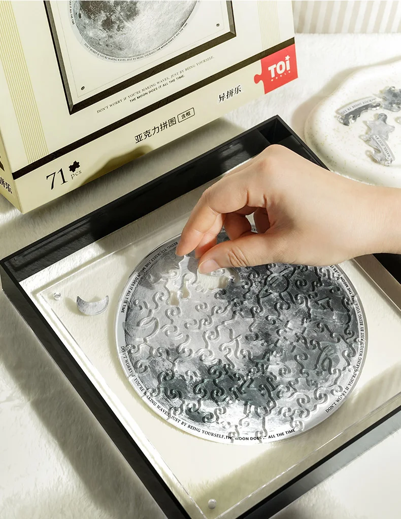 Сделай Сам головоломка фоторамка акриловая Луна стенди 3D креативный пазл подарочный набор милый может быть