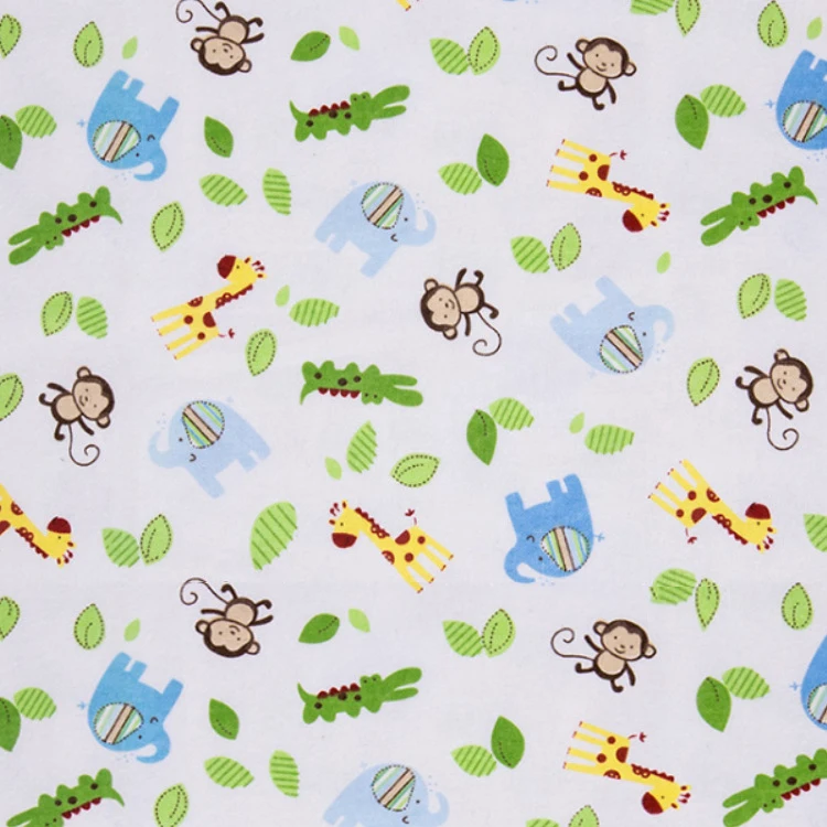 Fancy pattern customized animal print digital printed flannel fabric