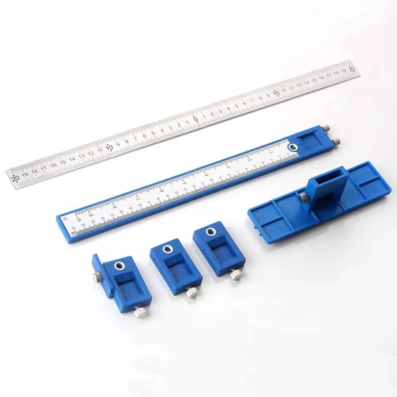 Woodworking Punch Locator Drill Hole Punch Guide for Cabinet Closet Door Knob Handle Installation Adjustable Positioner Ruler