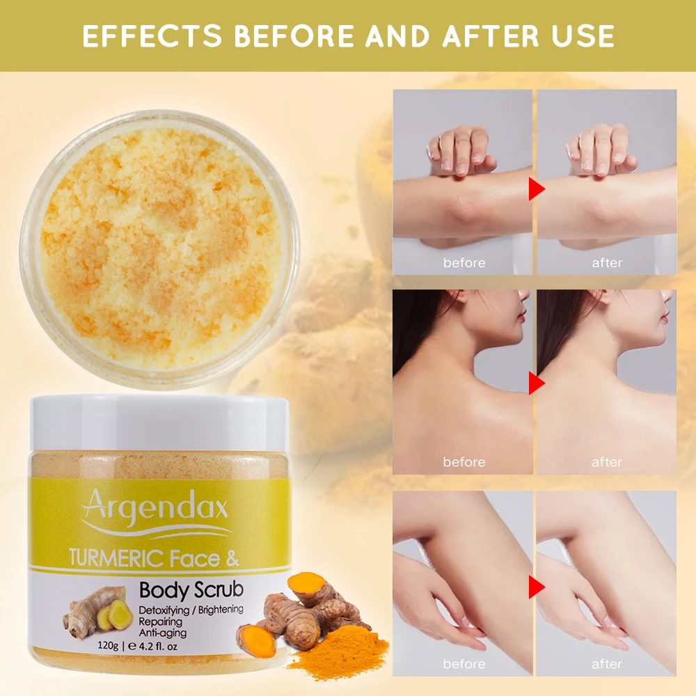 Skin Brightening Exfoliating Smooth Soften Coffee Turmeric Sea Salt Foot Face Body Scrub