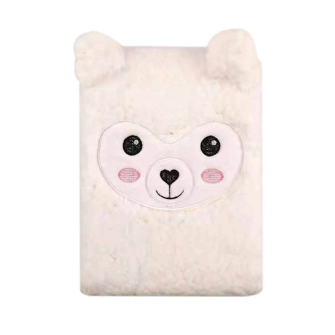 Factory Price Cute Animal Bear Soft Girls Design Plush Notebook Diary Fluffy Notebook