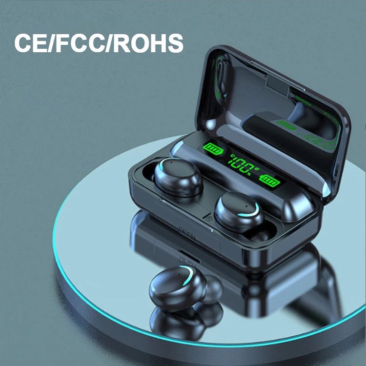 F9 Earphone 9D Hifi Stereo LED Display Waterproof In Ear Headphone BT 5.0 TWS F9 Wireless Earbuds