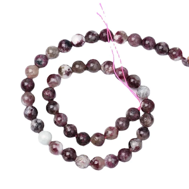 4mm 6mm 8mm 10mm 12mm Natural Tourmaline Stone Beads Round Loose Spacer Bead for Jewelry Making DIY Bracelet Accessories