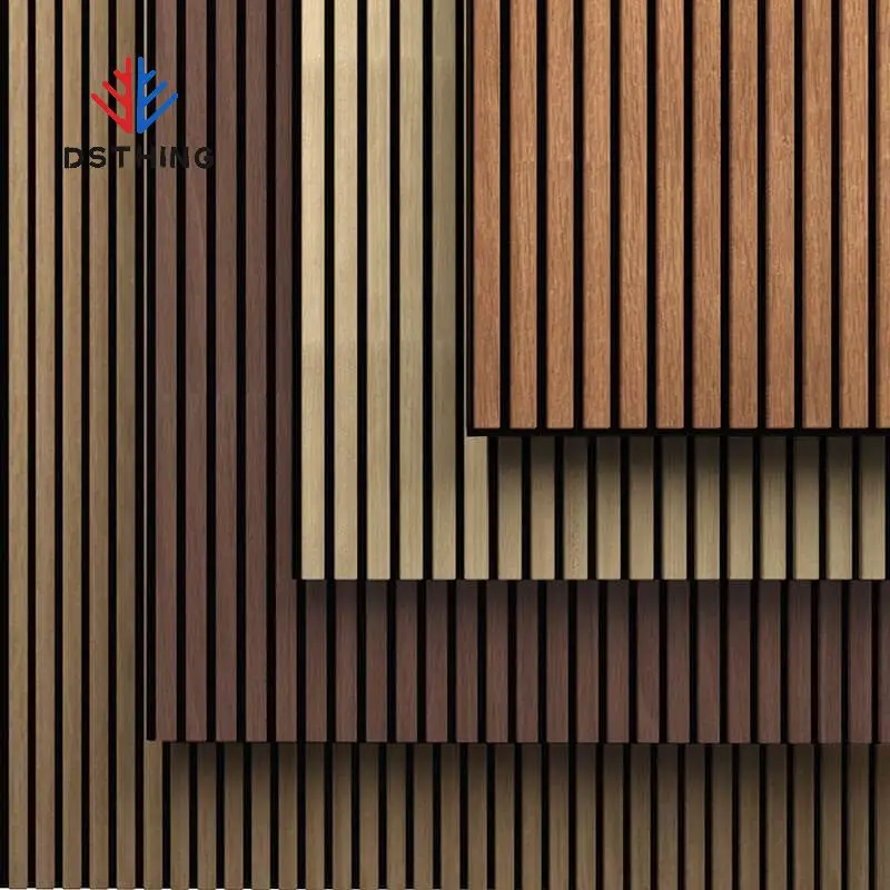 Indoor PET Polyester Acoustic Decorative Wood Sound Proof Wall Panels