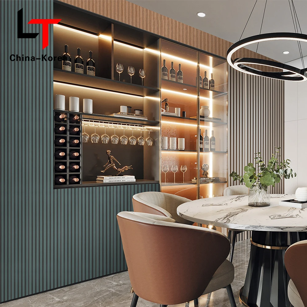 LT Wholesale PS 3d WPC fluted Slat wall panels Waterproof Vinyl Laminate Interior Grooved Wall panels For Hotel