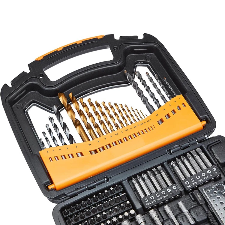 Metal and Concrete Power Tools Kit Hand Tools Drill Bits Set for Wood Chinese 100 PCS Factory Heavy Duty Inch Size Bucket Modern