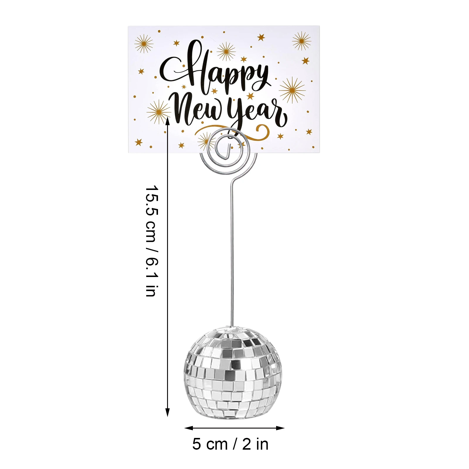 3pcs Disco Ball Table Number Holder With Swirl Wire Card Stand Silver Table Number Stand Name Card Photo Picture Holder