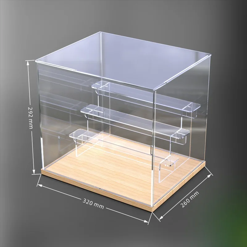 Acrylic high transparent toy model garage kit display box lid dust prevention splicing receiving box