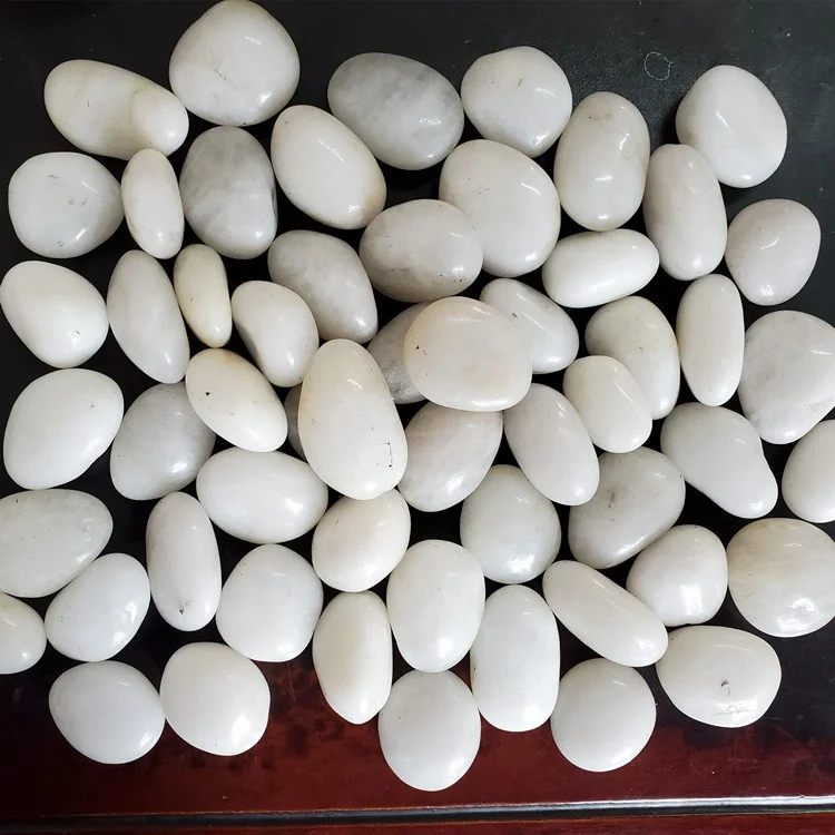 Snow White Round Pebble Stone