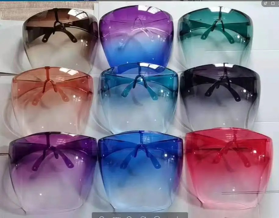 
Anti fog Safety Personal Protective Face Shield With Glasses Frame transparent face sheild 