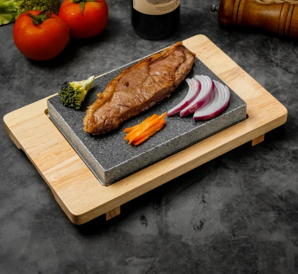 High Quality Home Kitchen Restaurant Serving Steak Stone Custom Lava Granite Rock Hot Cooking Stone