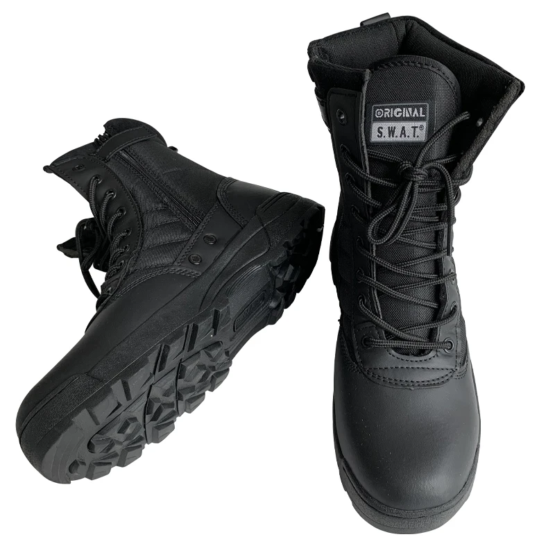 Up-lace hot-selling comfortable microfiber leather safety boots with rubber sole