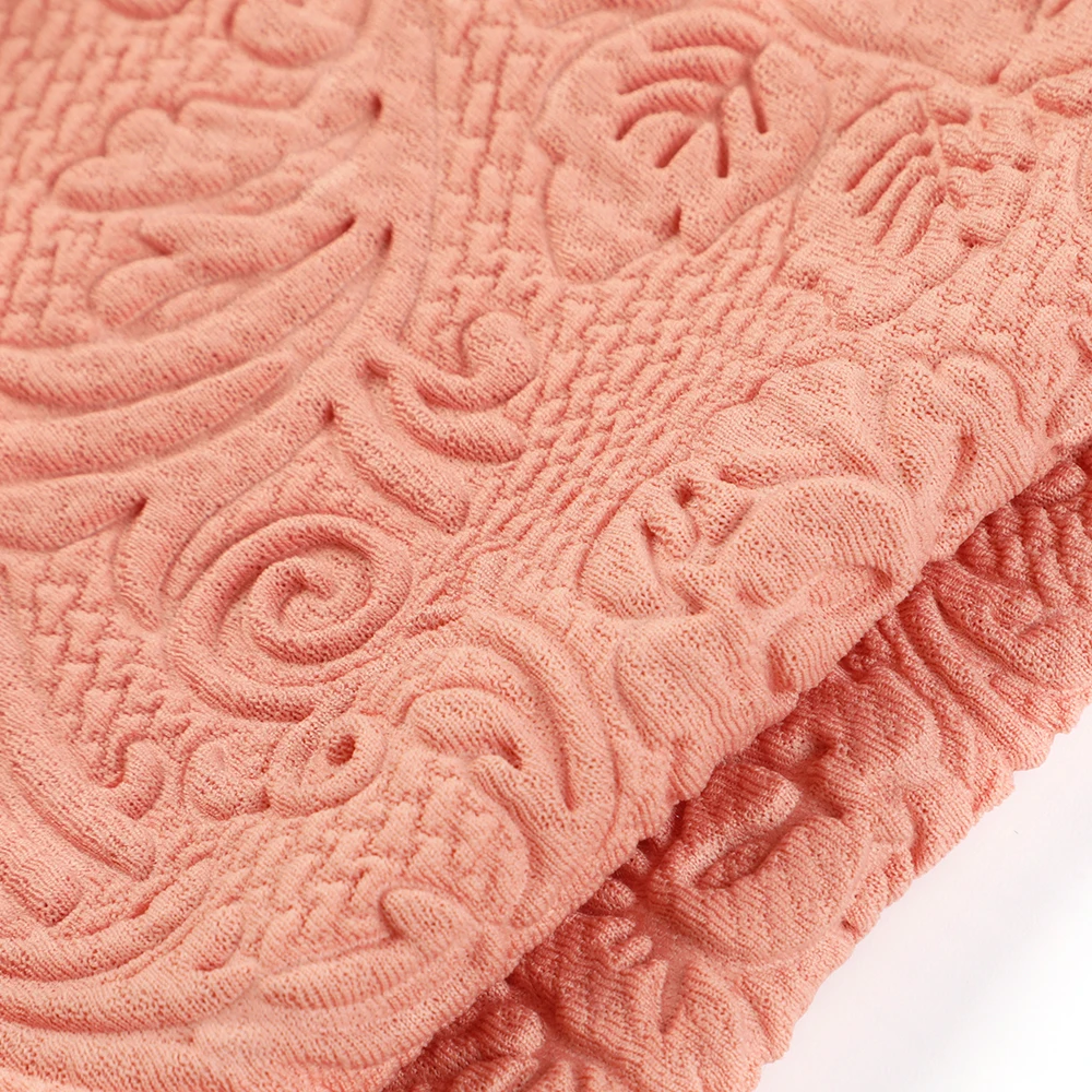 Popular pure color western crepe floral texture stretch liverpool emboss solid bullet fabric