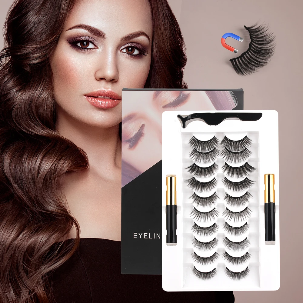 Invisible Magnetic Lashes Elegant Mink 3d Magnetic False Eyelash with 4/5 Magnets Reusabl