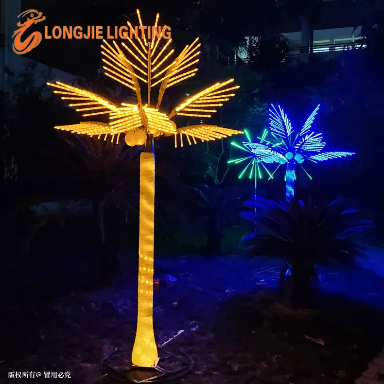 H:3.0M W:2.0M 9PCS Holiday Decorative LED Coconut Palm Tree Light for Yard Decor light
