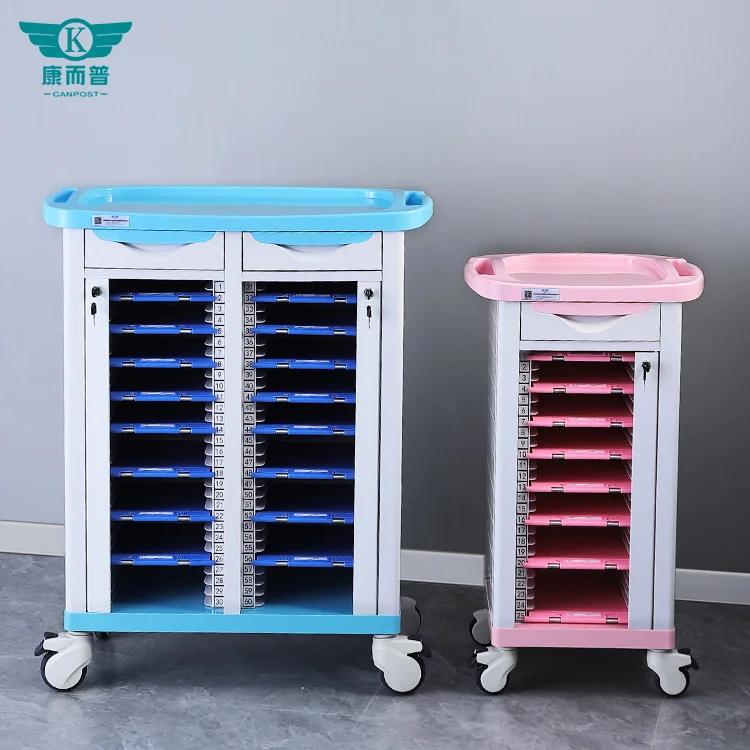 Hot Sale ABS Hospital Used History case Hospital Medical Record Trolley Cart With Lock