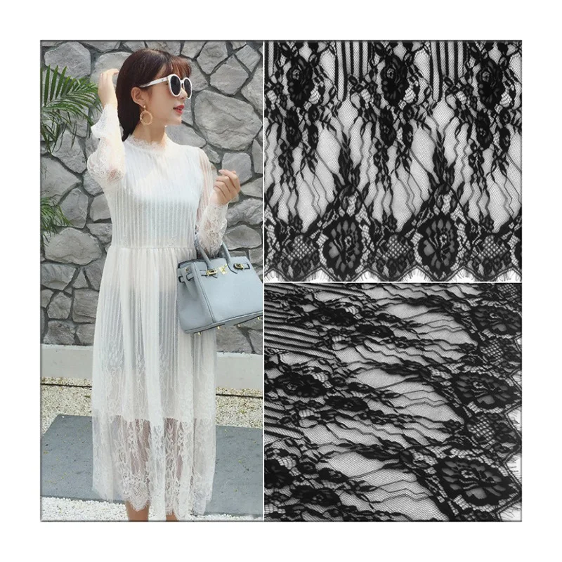 Exquisite Elegant Sexy Lace Fabric  Mesh Tulle Embroidery For  Dress