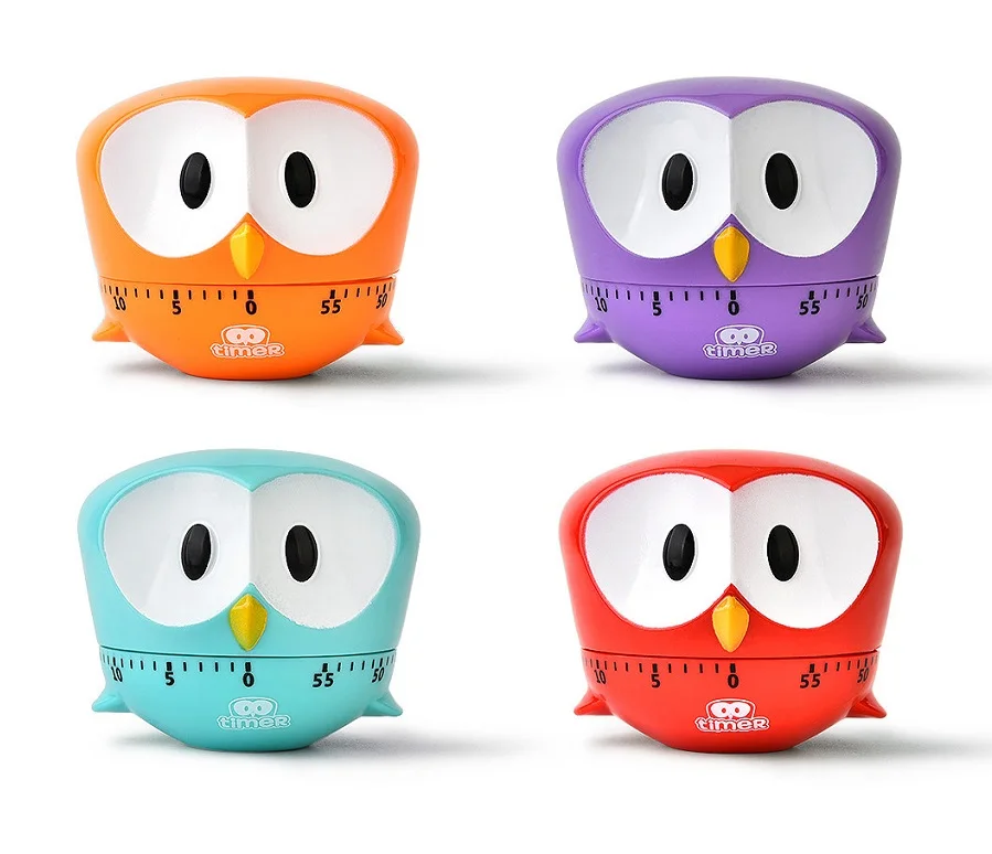 Owl Manually rotating mechanical timer Cartoon rotating timers Table top ring kitchen timer
