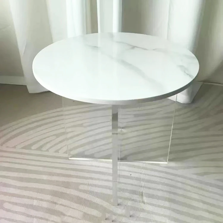 clear acrylic nail side coffee tables  round legs decoration center  wedding