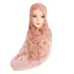Newest scarf malaysia printed rhinestone shimmer hijabs shawl women hot drill islamic abaya polyester ladies hijab muslim