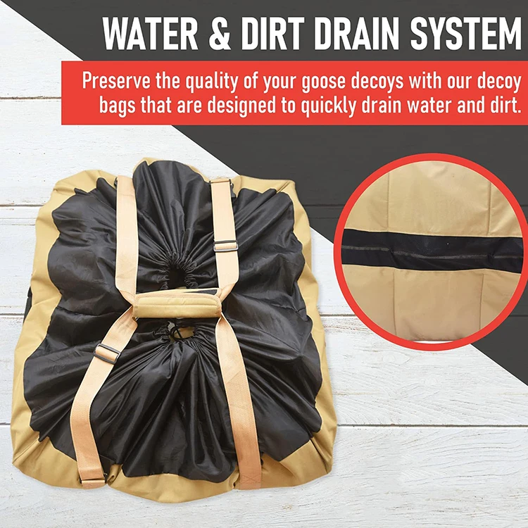 6 Slot Large Capacity Decoy Bag with Drawstring Dirt Cover for Duck or Goose Hunting