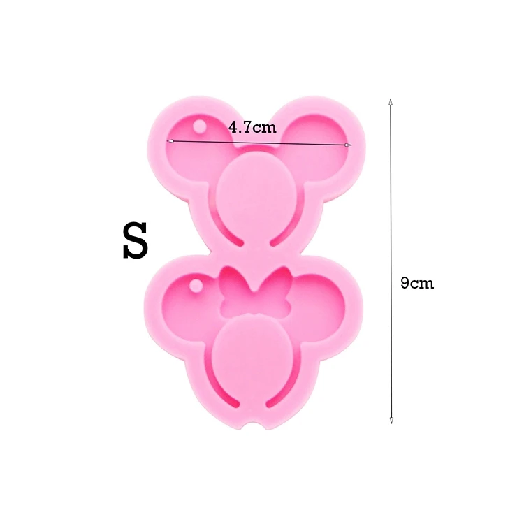 S682 Ready to ship Shiny silicone mini mouse headband shaped keychain mold