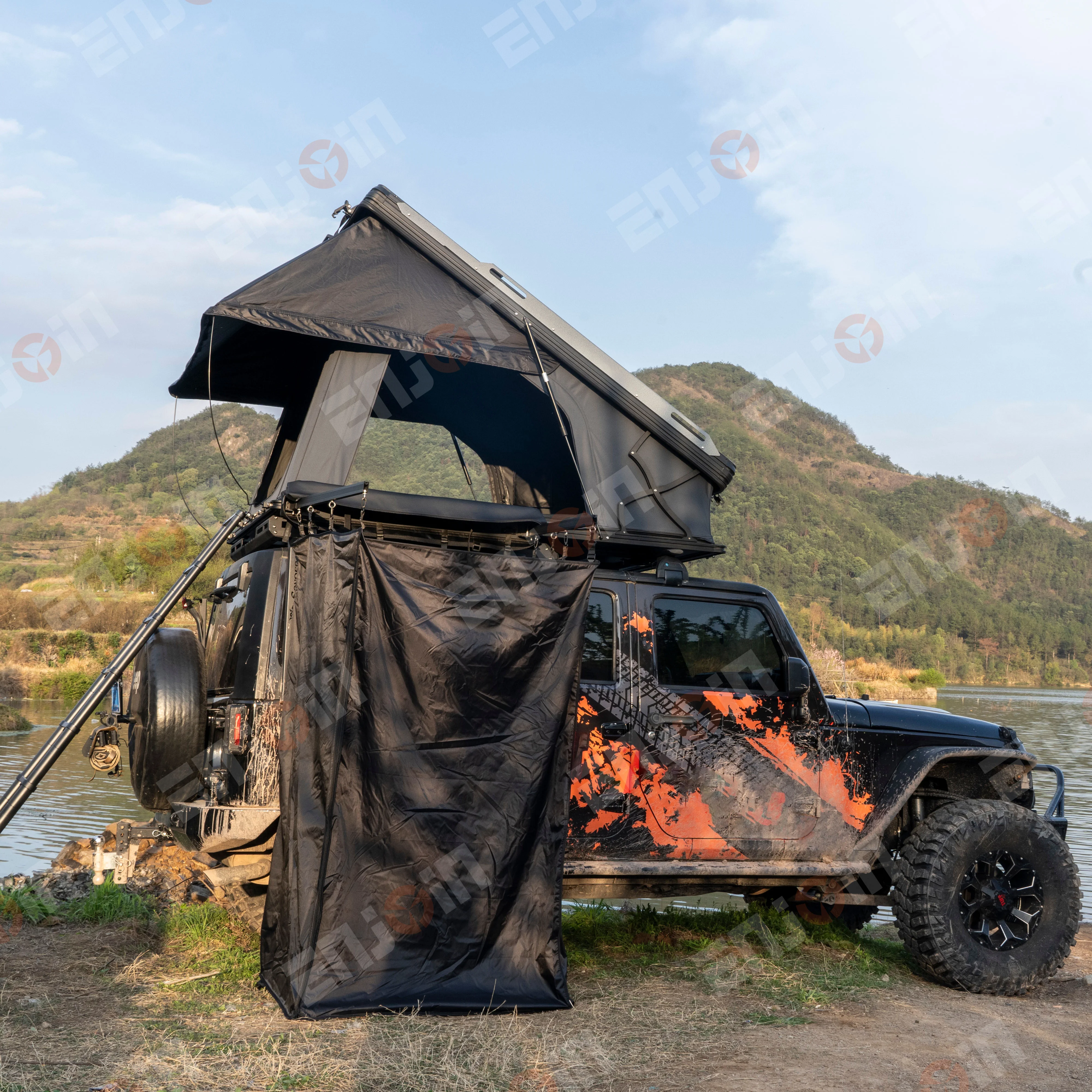 ENJOIN  Portable Waterproof Camping Changing Room Privacy Shower Tent Roof Top Tent for outdoors and camping