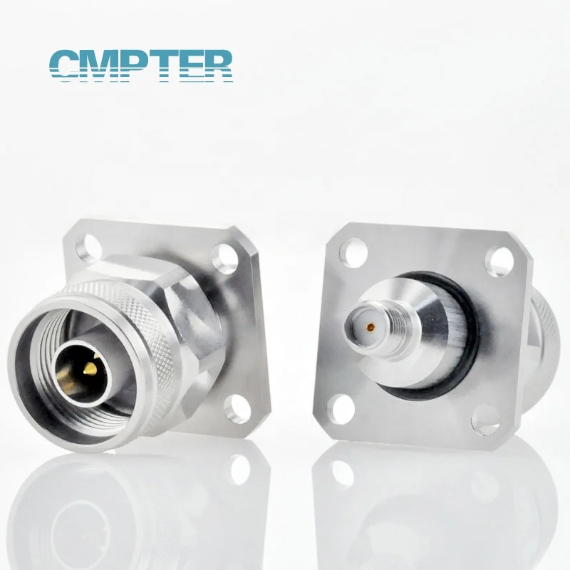 4Hole Flange N Male to SMA Female Precision Adapter DC to 18GHz 303 Stainless steel