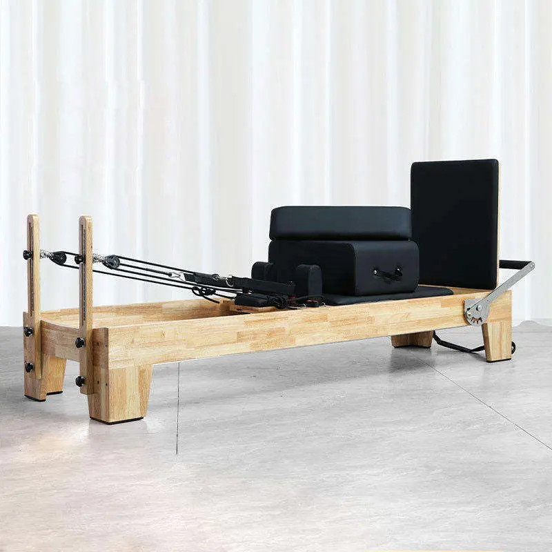 Classic Pilates Equipment Machine Yoga Aluminum Core Training Fitness Foldable Wood Rubber Tree Bed Reformer For Studio