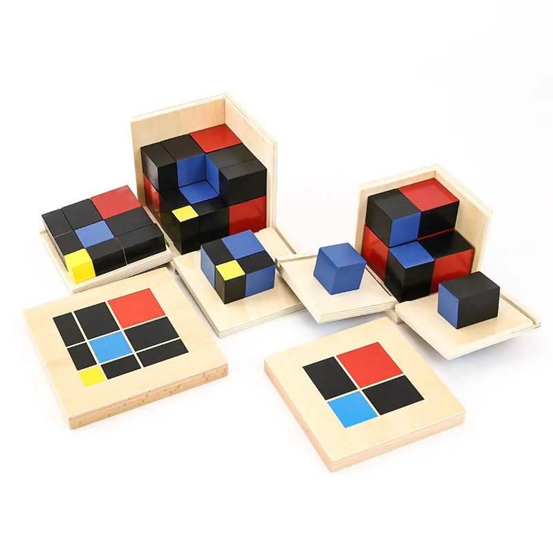 Montessori Kids Mathematic Trinomial Cube Games Children Early Learning Math Trinomial Cubes