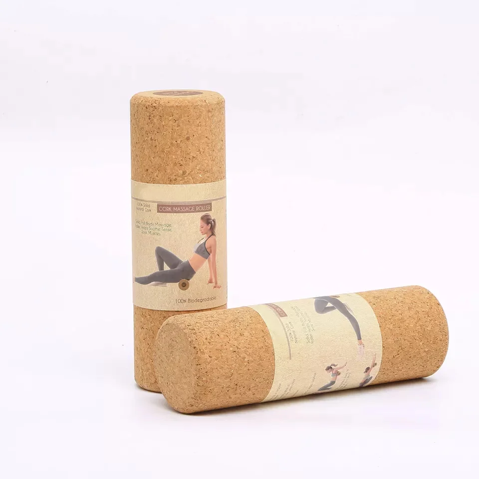 Yoga & Pilates Natural Eco-friendly Color Cork Roller Yoga for Myofascial Release