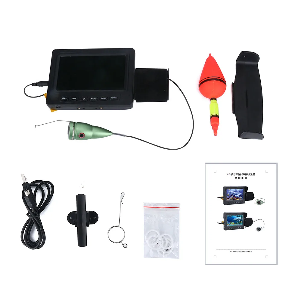 4.3 inch 15M 1200TVL Underwater Fishing Camera Monitor with 6PCS 6W IR LED Night Vision Camera For ice Fishing