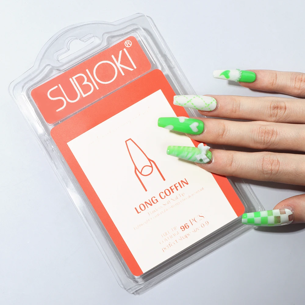 Customized French False Coffin Nails Tip For Nail Salons And Diy Nail Art