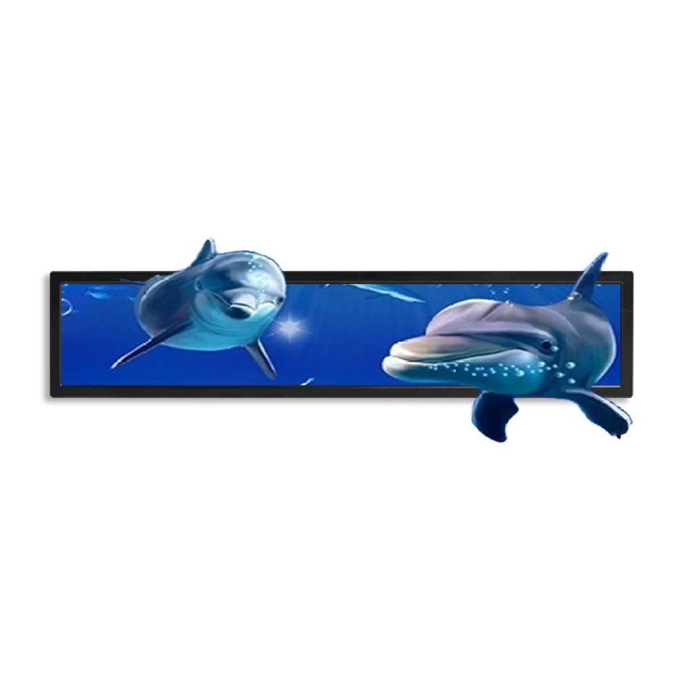 Shelf lcd screen display panels indoor digital advertising screens lcd stretch bar display