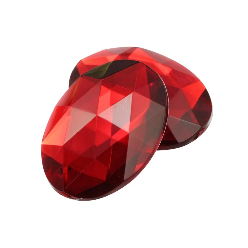 Red Oval 10*14mm Garment Jewels Crafts trimming DIY Acrylic Rhinestone Flatback Beads
