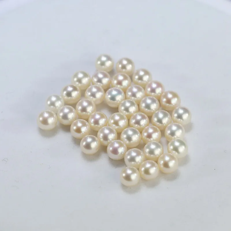 
7.5-8mm AAA grade best quality half drilled round loose freshwater pearl for jewelry 