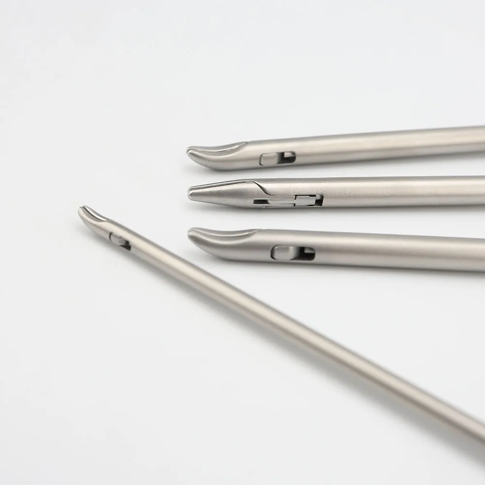 Tungsten Carbide Jaw Needle Driver Forceps Titanium Laparoscopic Instruments Curved Gun Type Laparoscopic Needle Holder