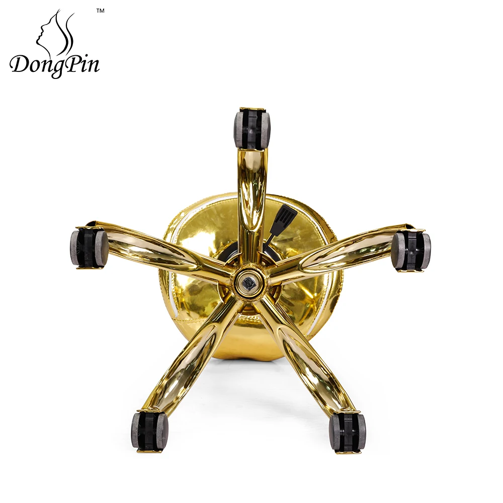 Golden Hydraulic Saddle Rolling Adjustable Height Master Chair Swivel Salon Stool