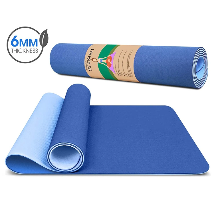 Custom 6mm High Density Non-slip Workout Pilates Exercises Ant -tear Sweat-proof Classic 1/4 Inch Yoga Mat Exercise Fitness Mat
