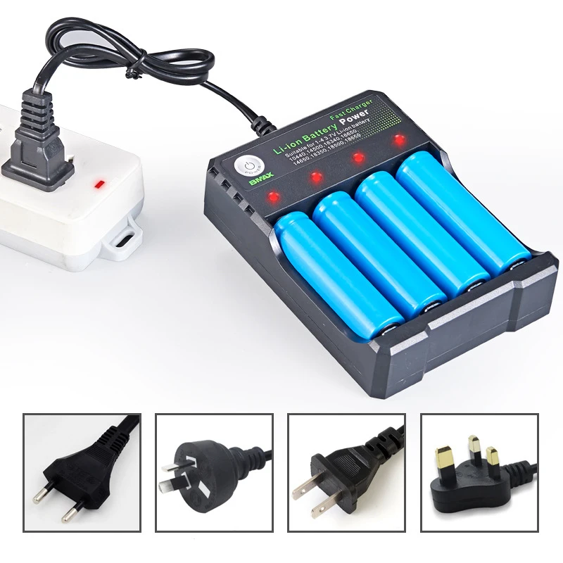 
2020 Hot Sales 18650 Battery Charger 4 Slotsli ion AA AAA Battery Charger For 18650 26650 20700 14500 