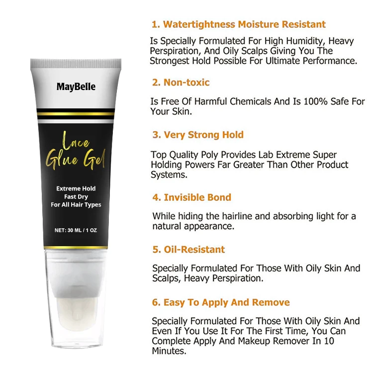 Custom Logo Touch Up Lace Bonding Gel Hair Glue Gel Quick Fix Hairline lifting