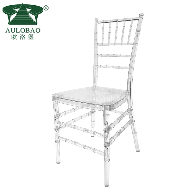 Event rental used transparent crystal princess plastic resin chair restaurant dining chair